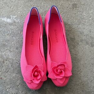Rothy's Fuchsia Flats with Floral Detail
